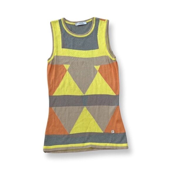 Authentic Versace Colorful Geometric Sleeveless Top Size 38 - Picture 1 of 5